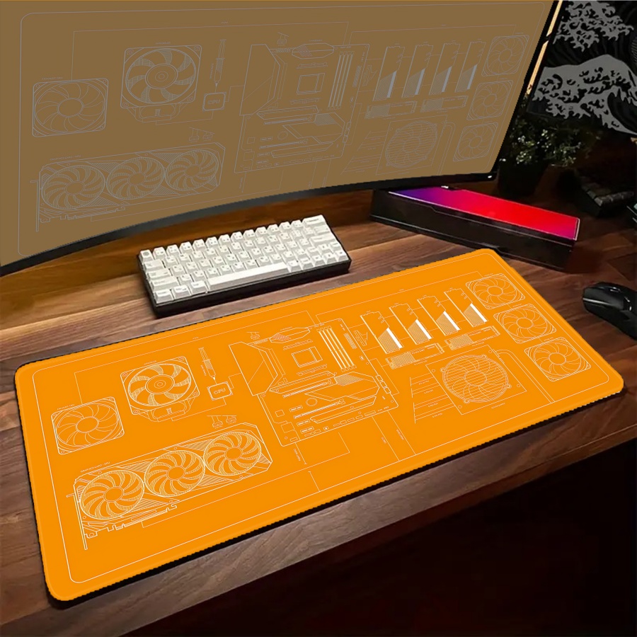 XXL desk mats Black Blue Yello - Gaming Keyboard Blue avis et prix