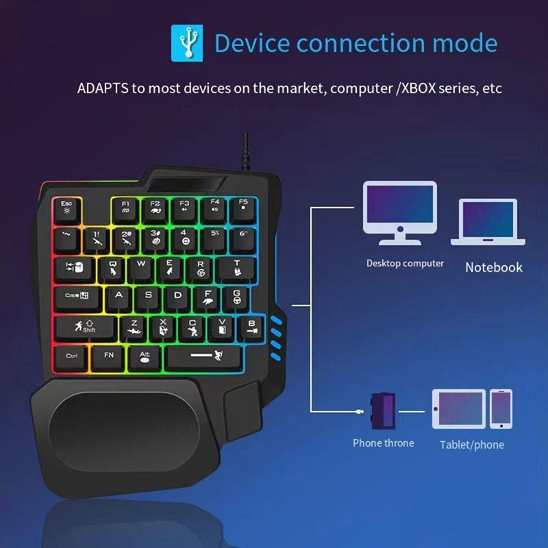 RGB Gaming Keyboard Single Han - Gaming Keyboard Half avis et prix