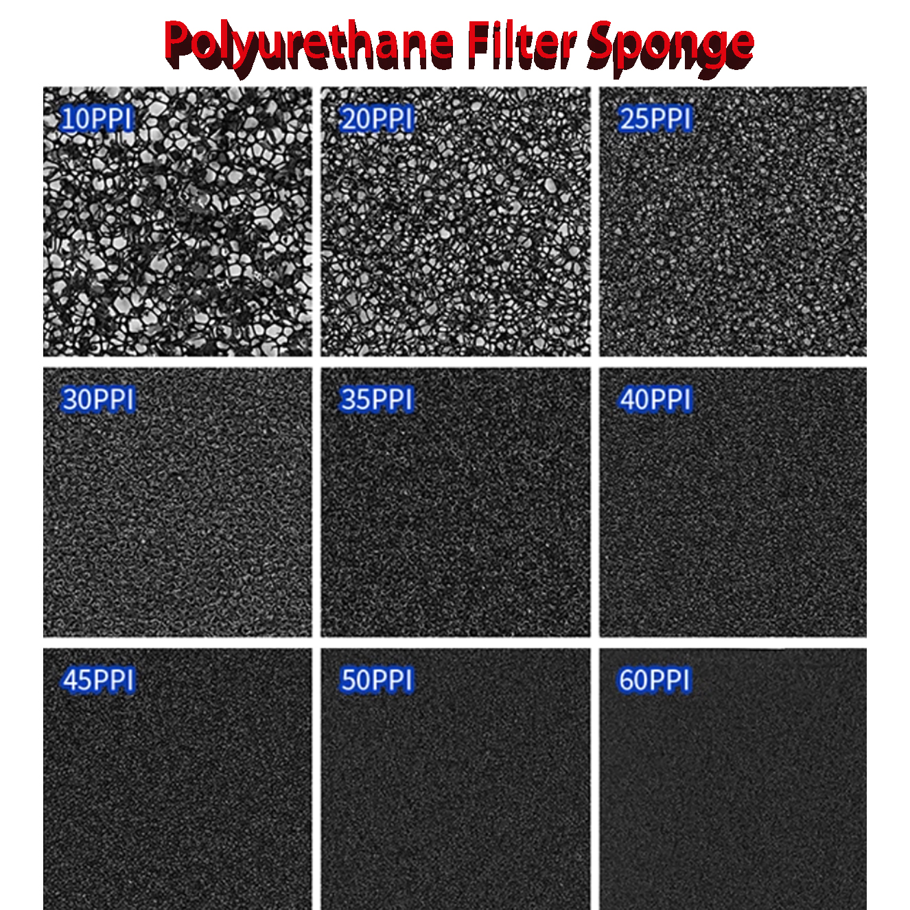10ppi - 60ppi Aperture Polyure - Polyurethane Foam Sheet avis et prix